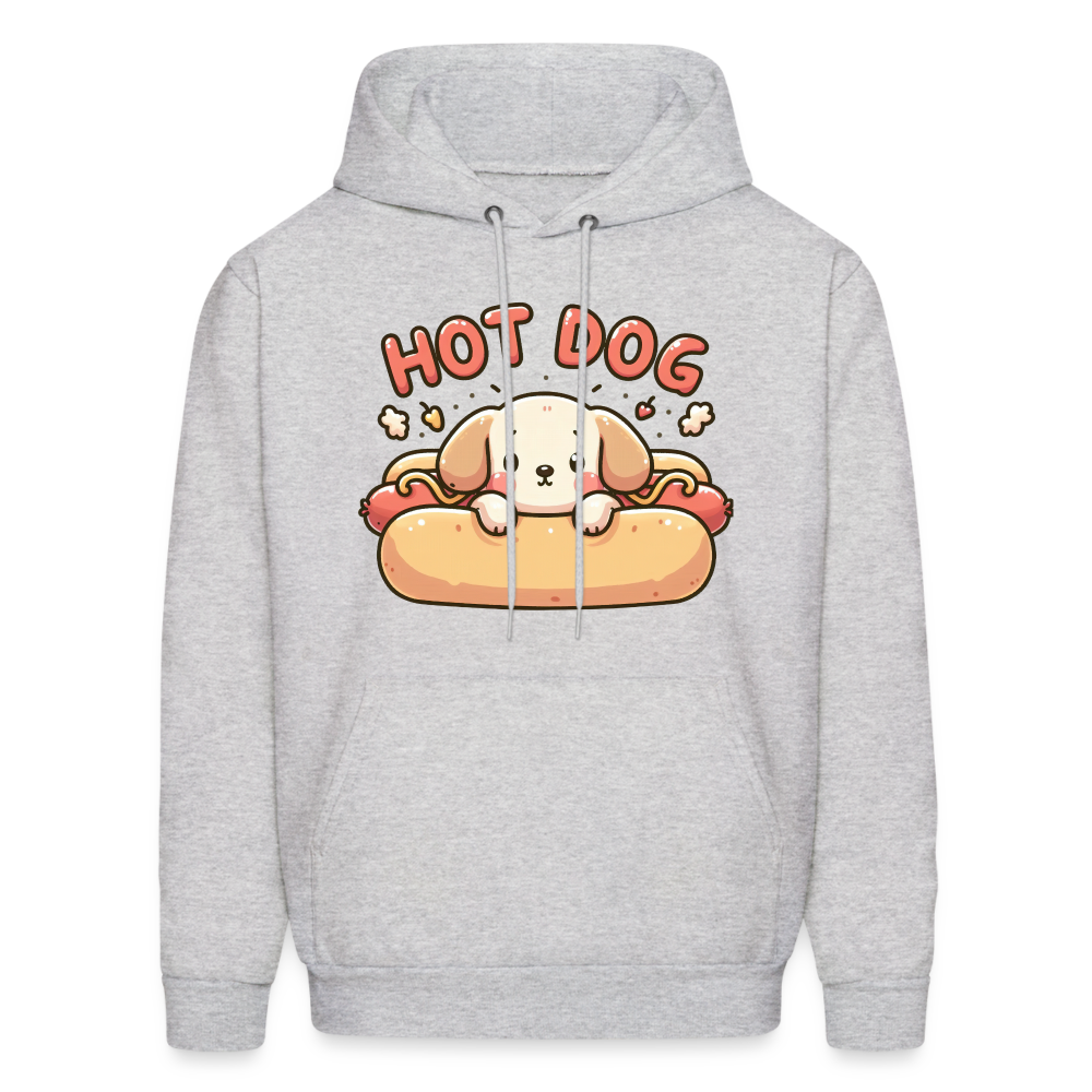 Hot Dog Hoodie(Puppy inside Hot Dog Bun) - ash 
