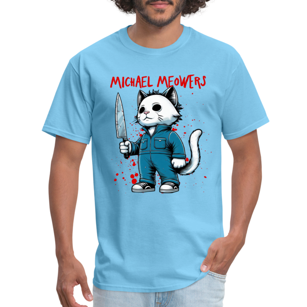 Michael Meowers T-Shirt Scary Cat Halloween Cat Lover - aquatic blue