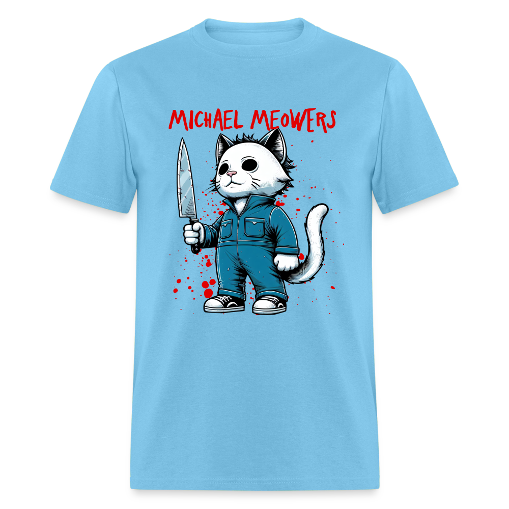 Michael Meowers T-Shirt Scary Cat Halloween Cat Lover - aquatic blue