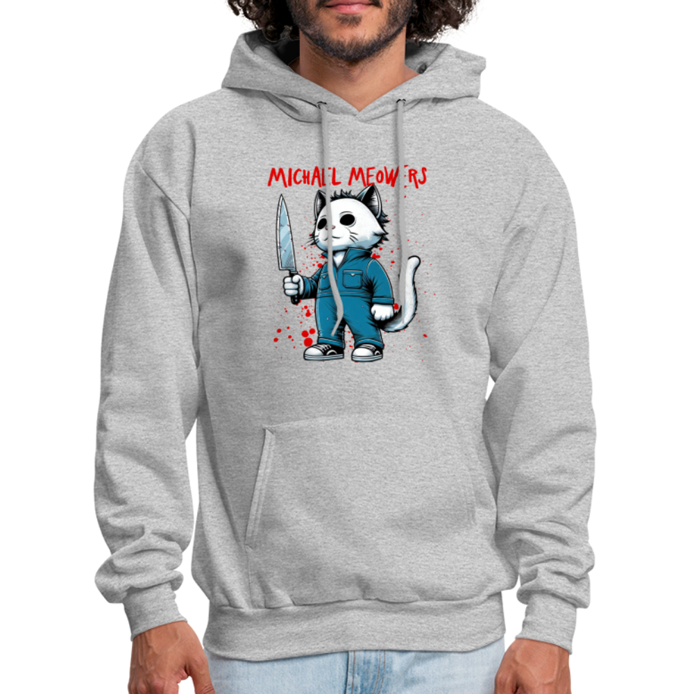Michael Meowers Hoodie Scary Cat Halloween Cat Lover - heather gray