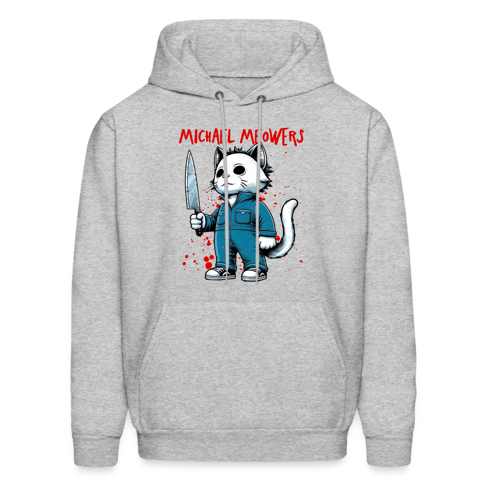 Michael Meowers Hoodie Scary Cat Halloween Cat Lover - heather gray