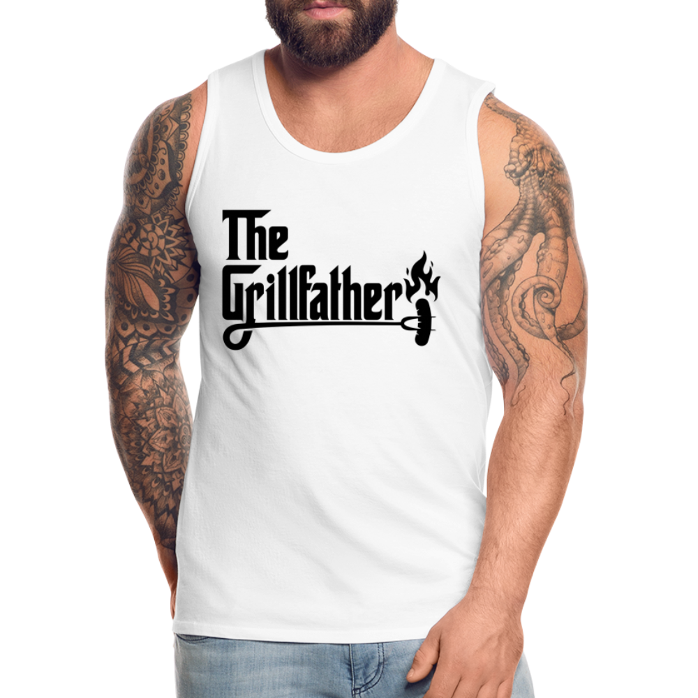 The Grillfather Men’s Premium Tank Top (BBQ Dad Gilling) - white