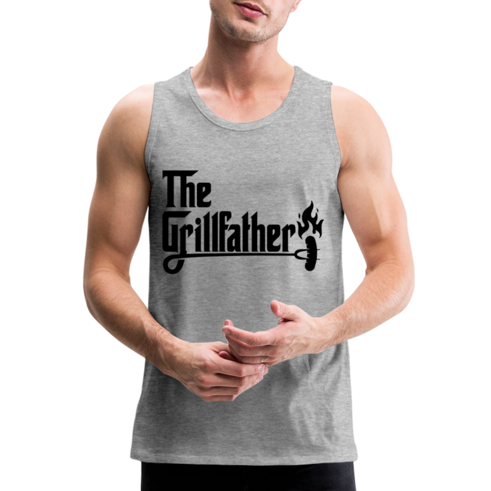 The Grillfather Men’s Premium Tank Top (BBQ Dad Gilling) - heather gray