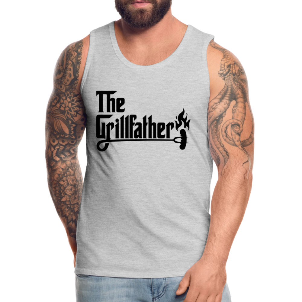 The Grillfather Men’s Premium Tank Top (BBQ Dad Gilling) - heather gray