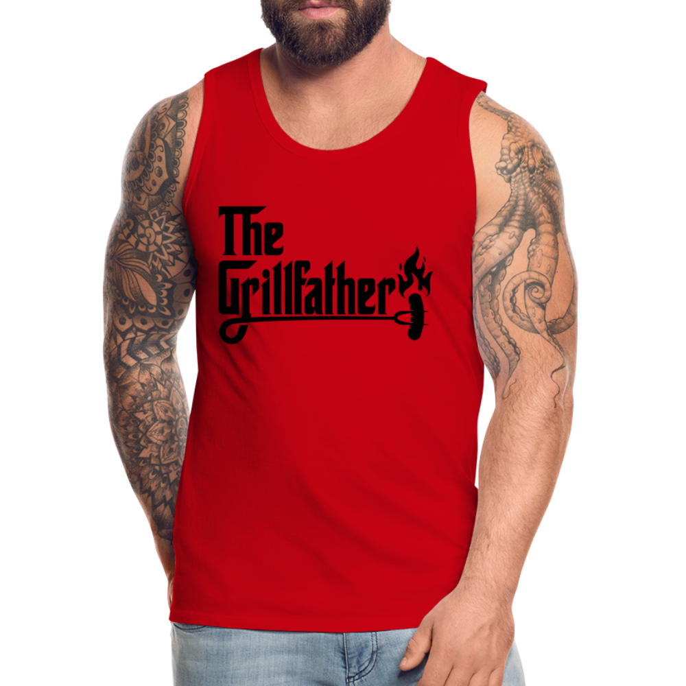 The Grillfather Men’s Premium Tank Top (BBQ Dad Gilling) - red