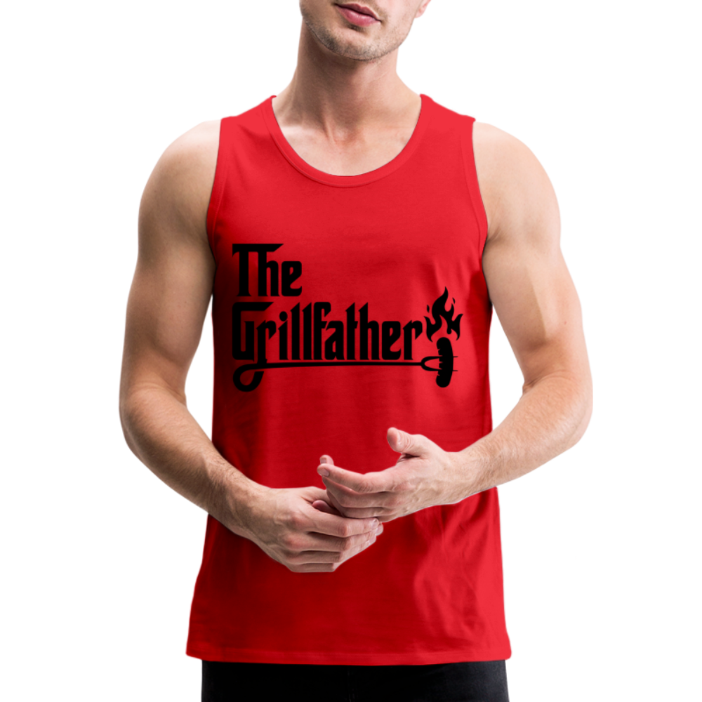 The Grillfather Men’s Premium Tank Top (BBQ Dad Gilling) - red