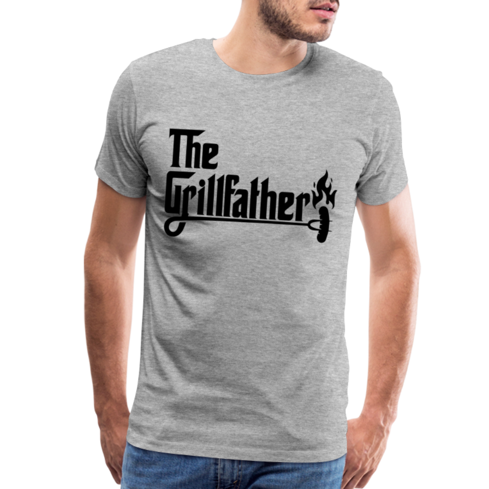 The Grillfather Men's Premium T-Shirt (BBQ Dad Gilling) - heather gray