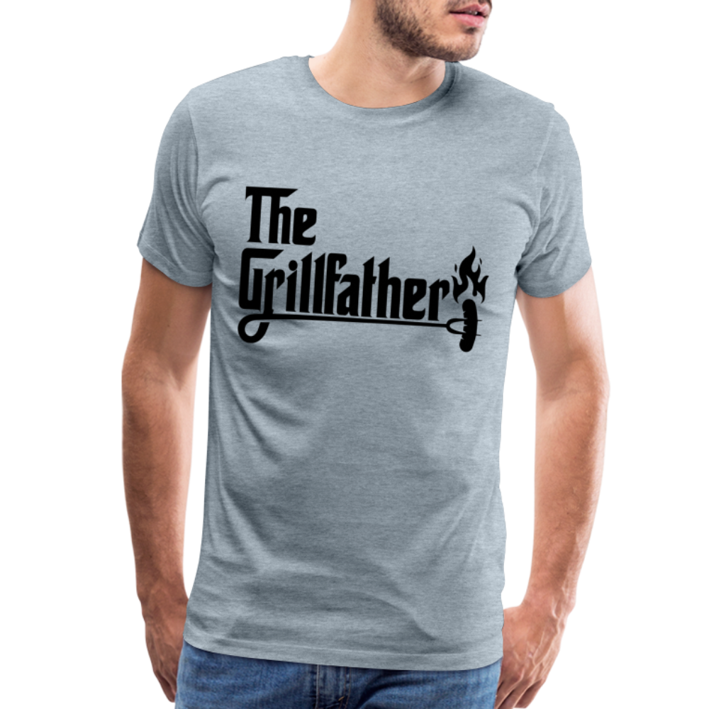 The Grillfather Men's Premium T-Shirt (BBQ Dad Gilling) - heather ice blue