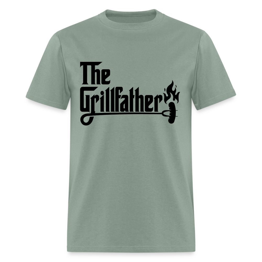 The Grillfather T-Shirt (BBQ Dad Gilling) - sage