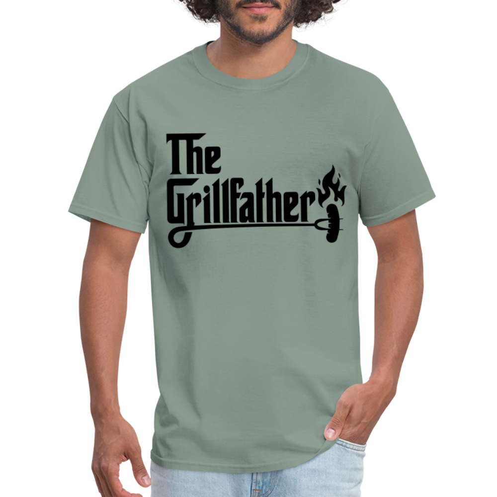 The Grillfather T-Shirt (BBQ Dad Gilling) - sage