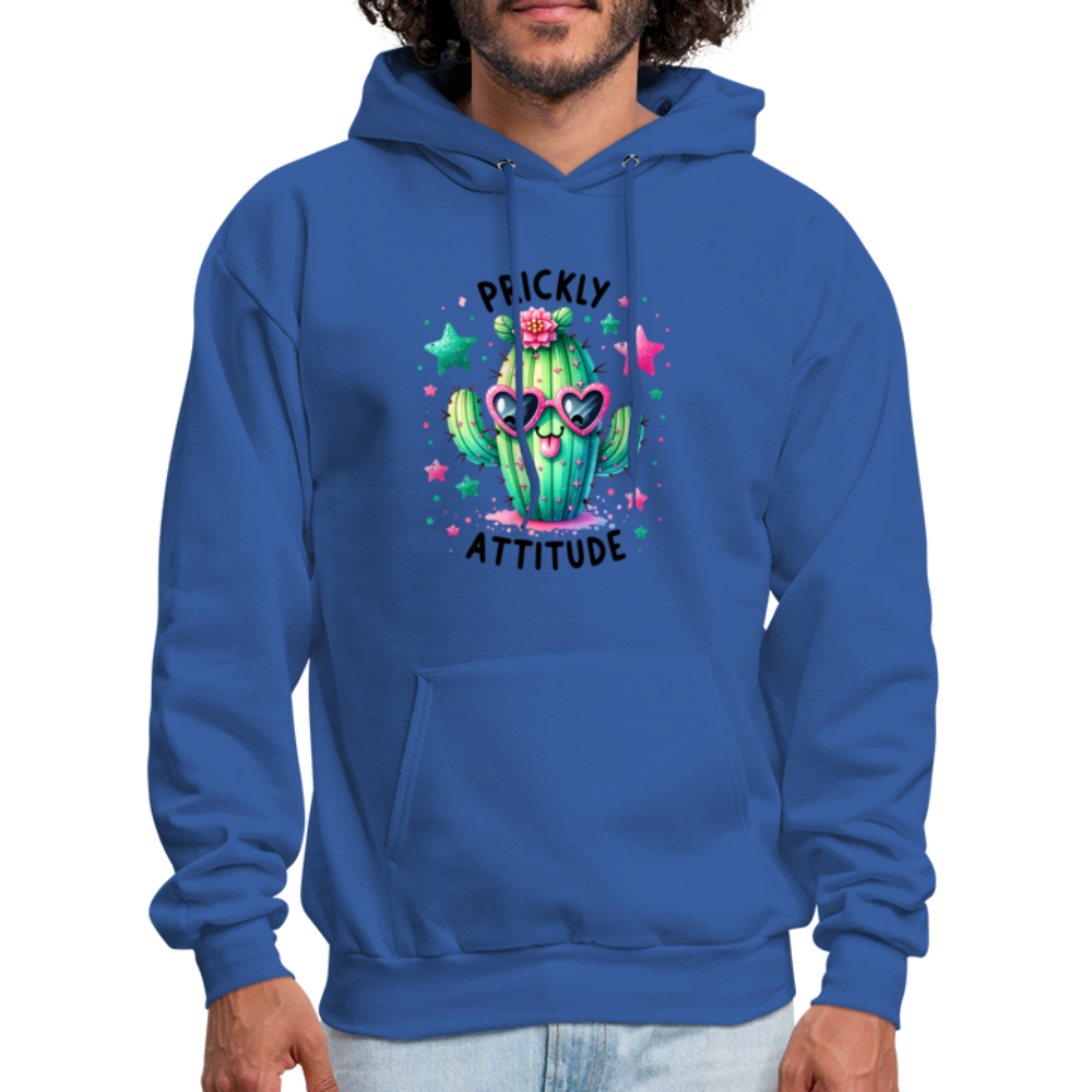 Prickly Attitude Hoodie (Cactus with Attitude) - royal blue