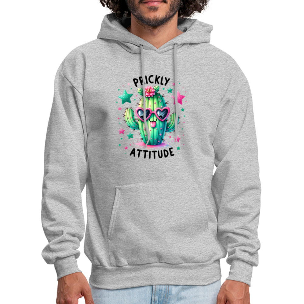 Prickly Attitude Hoodie (Cactus with Attitude) - heather gray