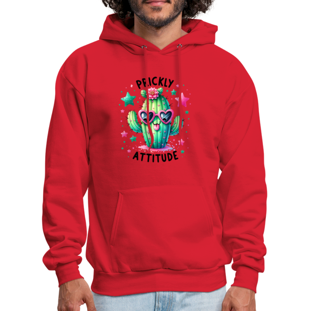 Prickly Attitude Hoodie (Cactus with Attitude) - red