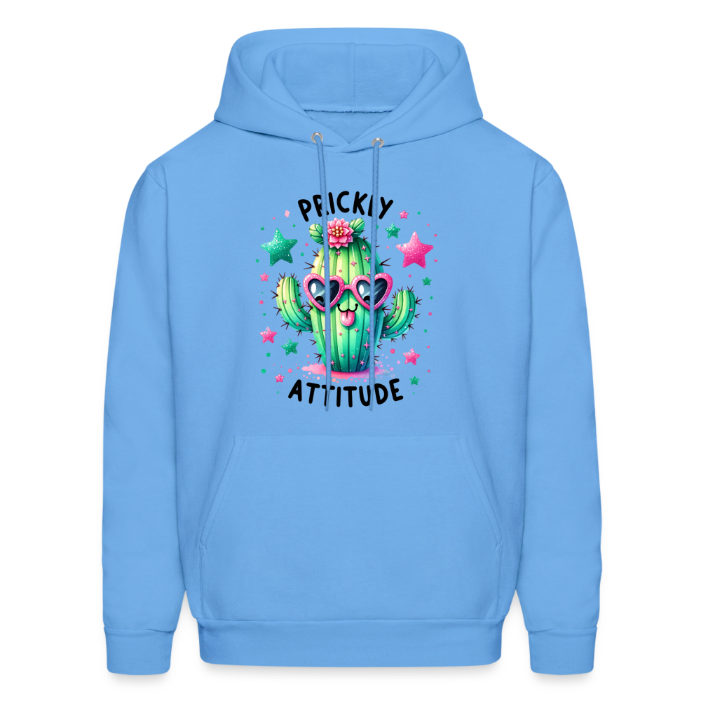 Prickly Attitude Hoodie (Cactus with Attitude) - carolina blue