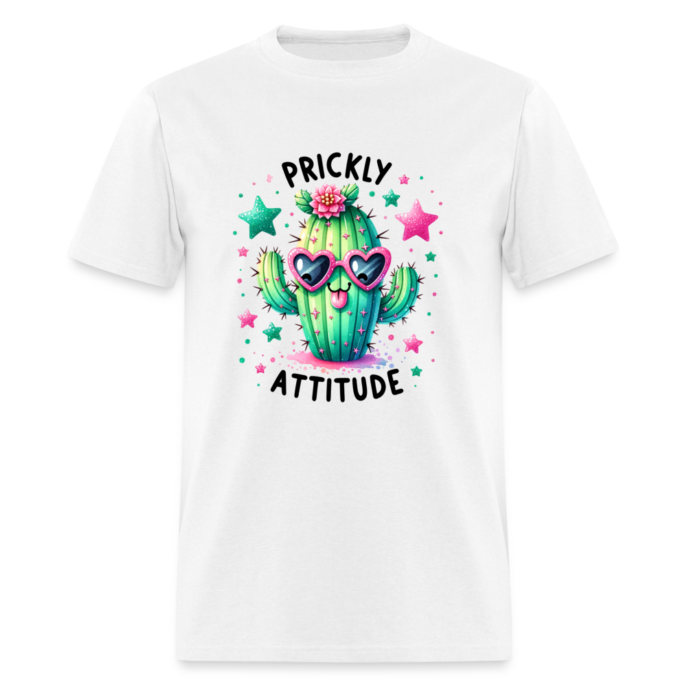 Prickly Attitude T-Shirt (Cactus with Attitude) - white