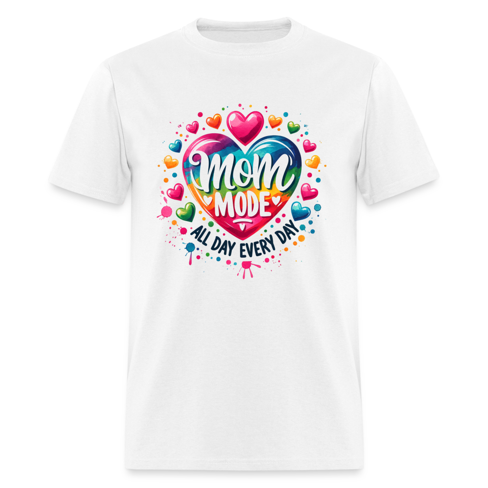 Mom Mode T-Shirt (All Day Every Day) - white