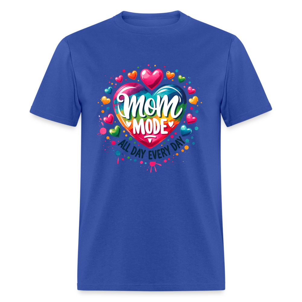 Mom Mode T-Shirt (All Day Every Day) - royal blue