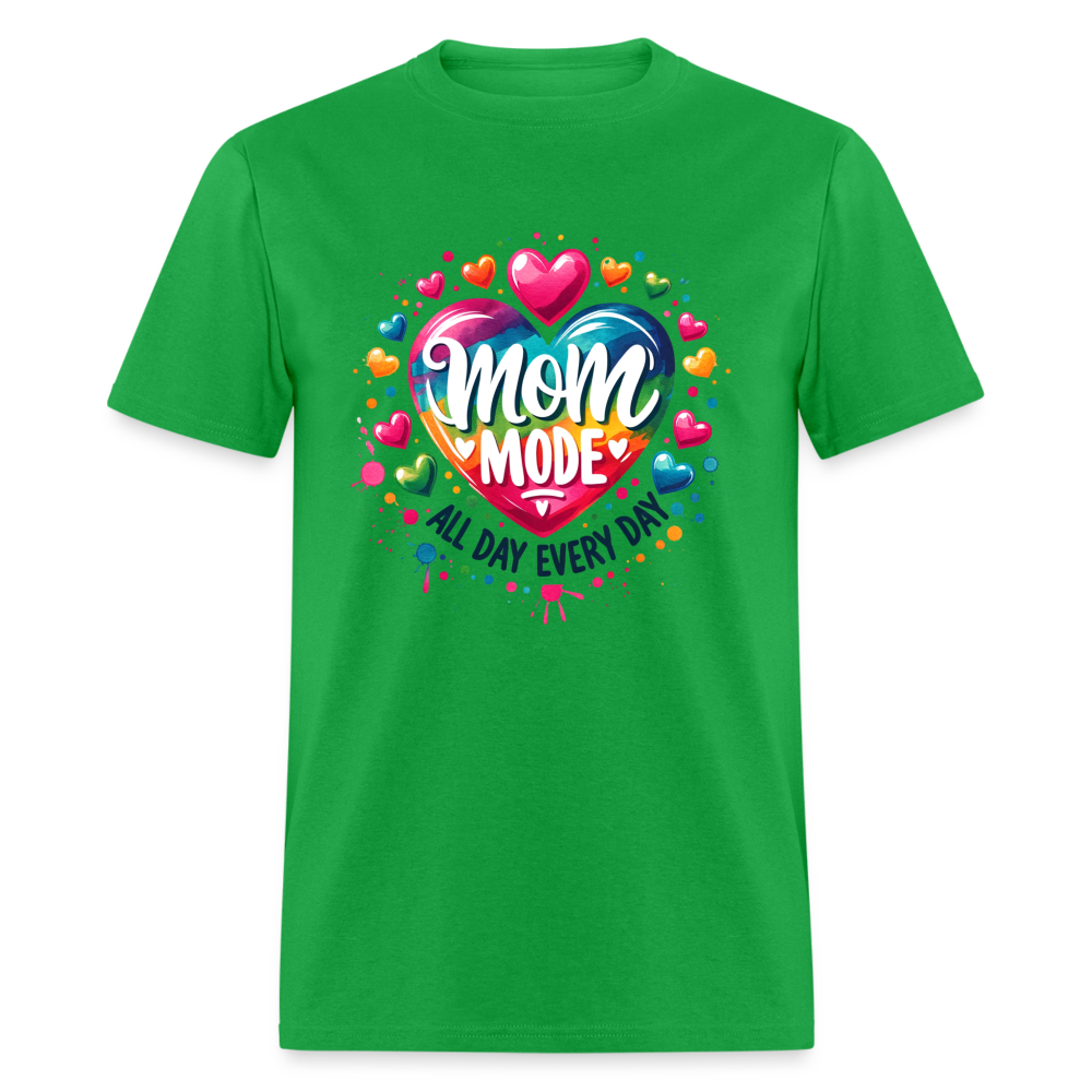 Mom Mode T-Shirt (All Day Every Day) - bright green