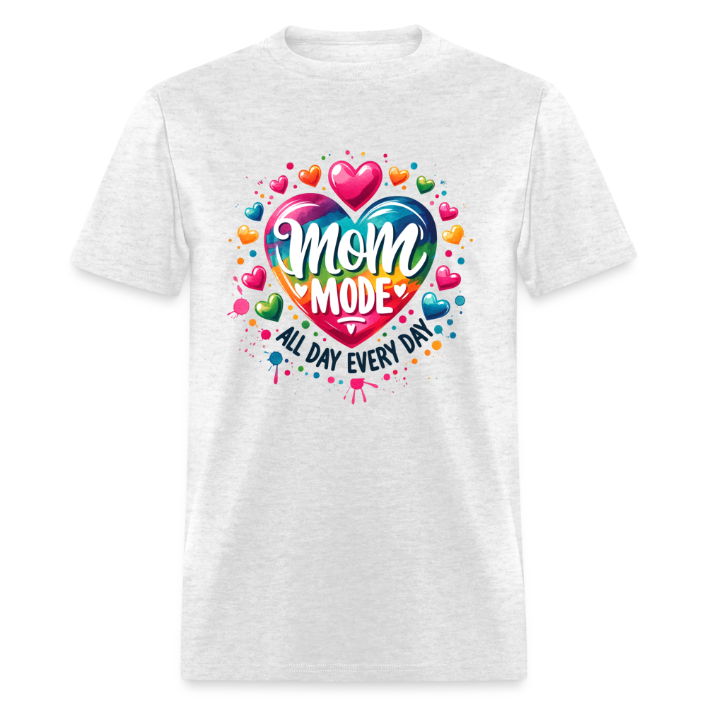 Mom Mode T-Shirt (All Day Every Day) - light heather gray