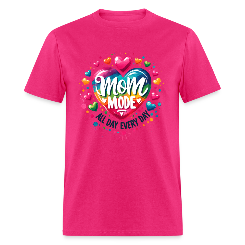 Mom Mode T-Shirt (All Day Every Day) - fuchsia