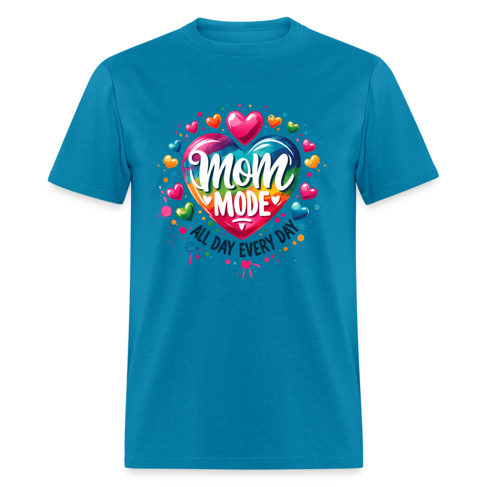 Mom Mode T-Shirt (All Day Every Day) - turquoise