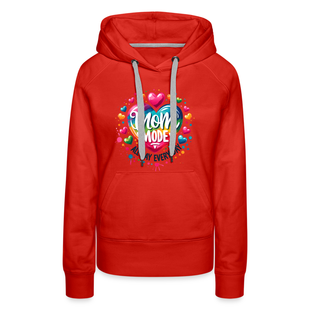 Mom Mode Women’s Premium Hoodie (All Day Every Day) - red