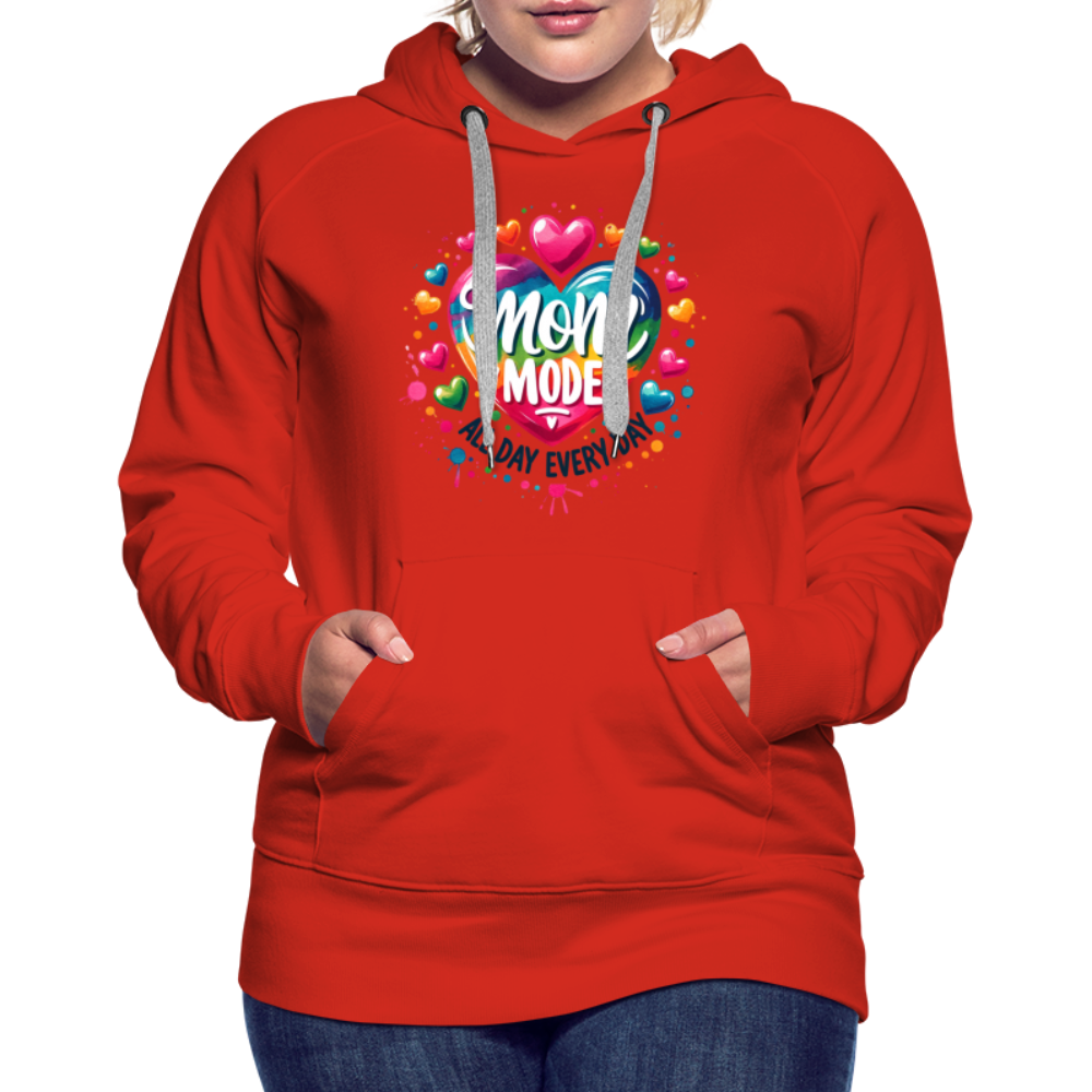 Mom Mode Women’s Premium Hoodie (All Day Every Day) - red