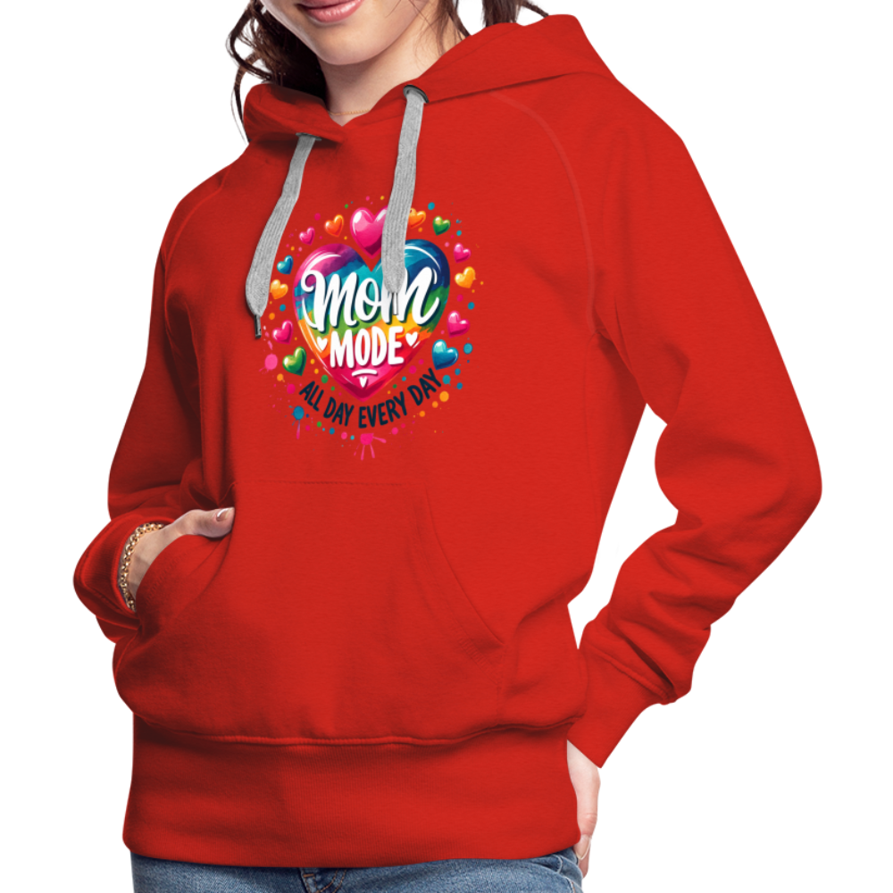 Mom Mode Women’s Premium Hoodie (All Day Every Day) - red