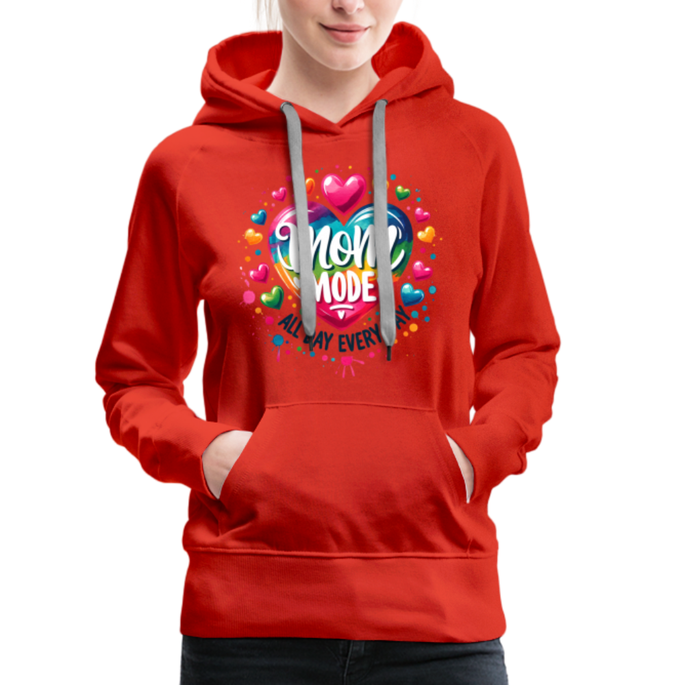 Mom Mode Women’s Premium Hoodie (All Day Every Day) - red