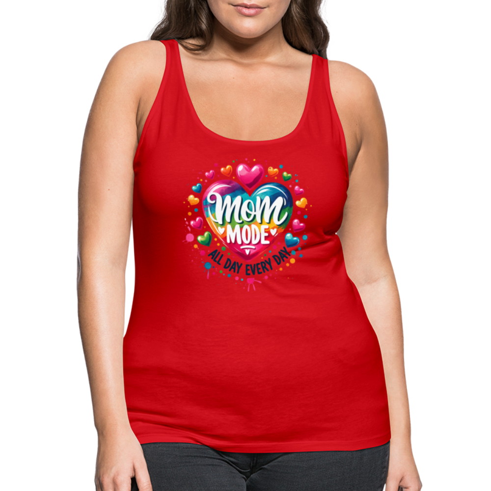 Mom Mode Women’s Premium Tank Top (All Day Every Day) - red