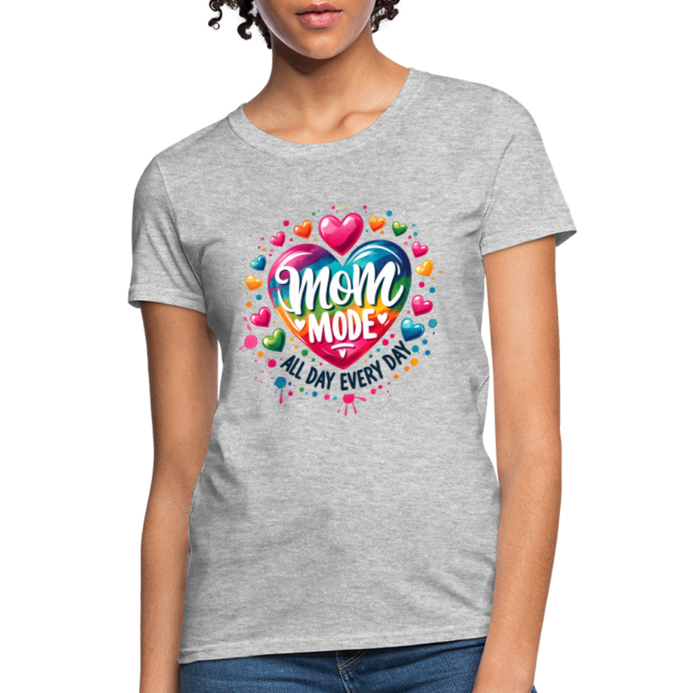 Mom Mode Women's Contoured T-Shirt (All Day Every Day) - heather gray
