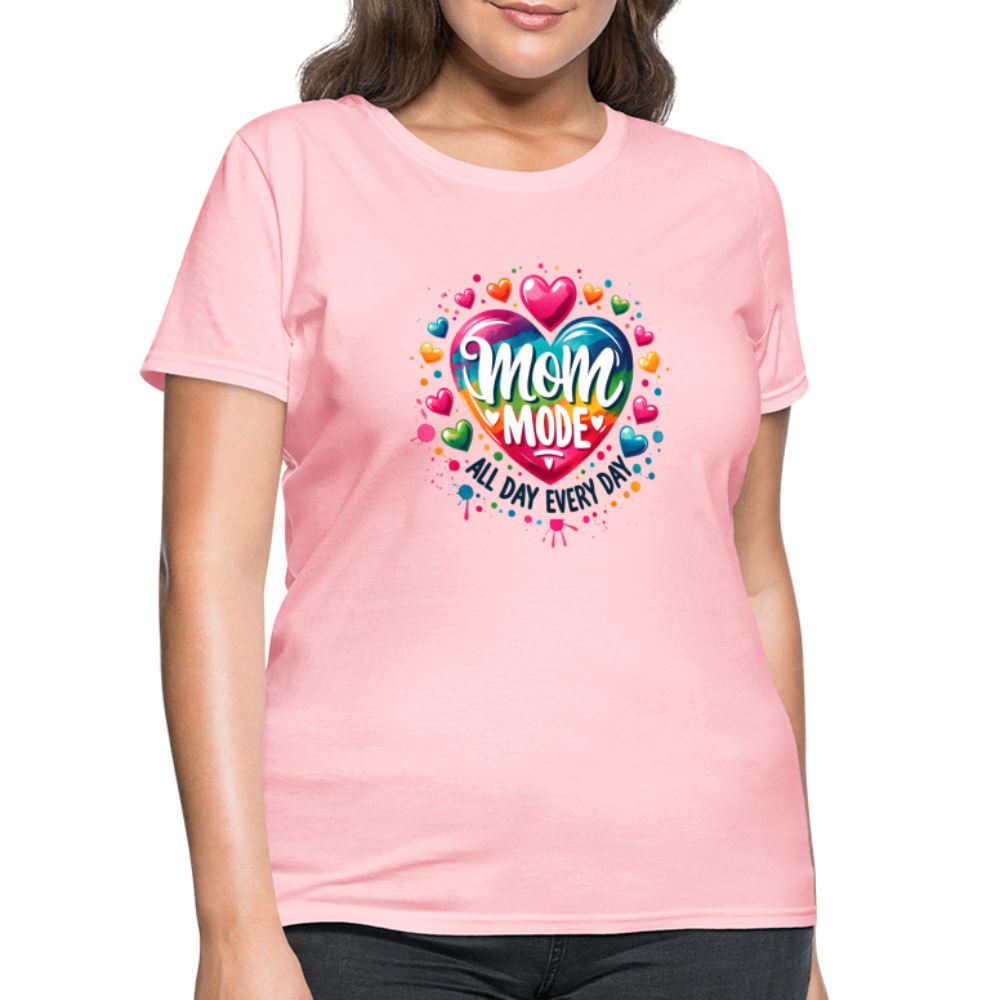 Mom Mode Women's Contoured T-Shirt (All Day Every Day) - pink