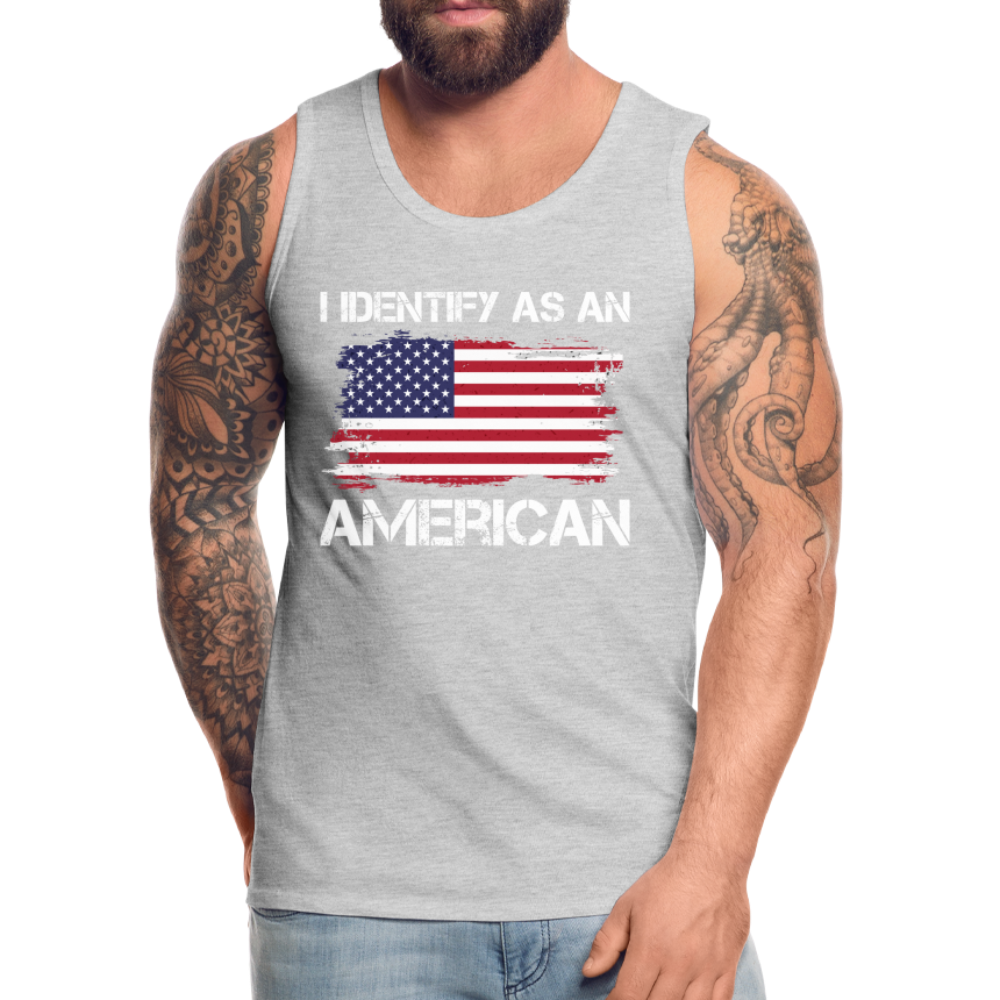 I Identify as an American Men’s Premium Tank Top - heather gray