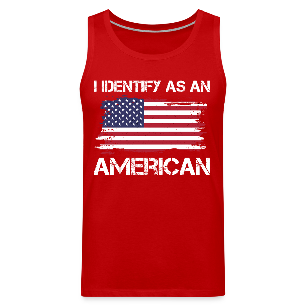 I Identify as an American Men’s Premium Tank Top - red