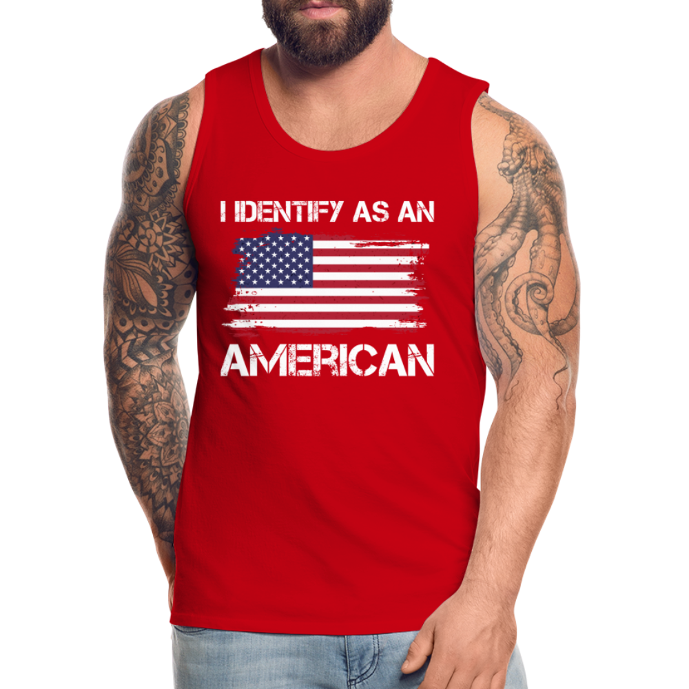 I Identify as an American Men’s Premium Tank Top - red