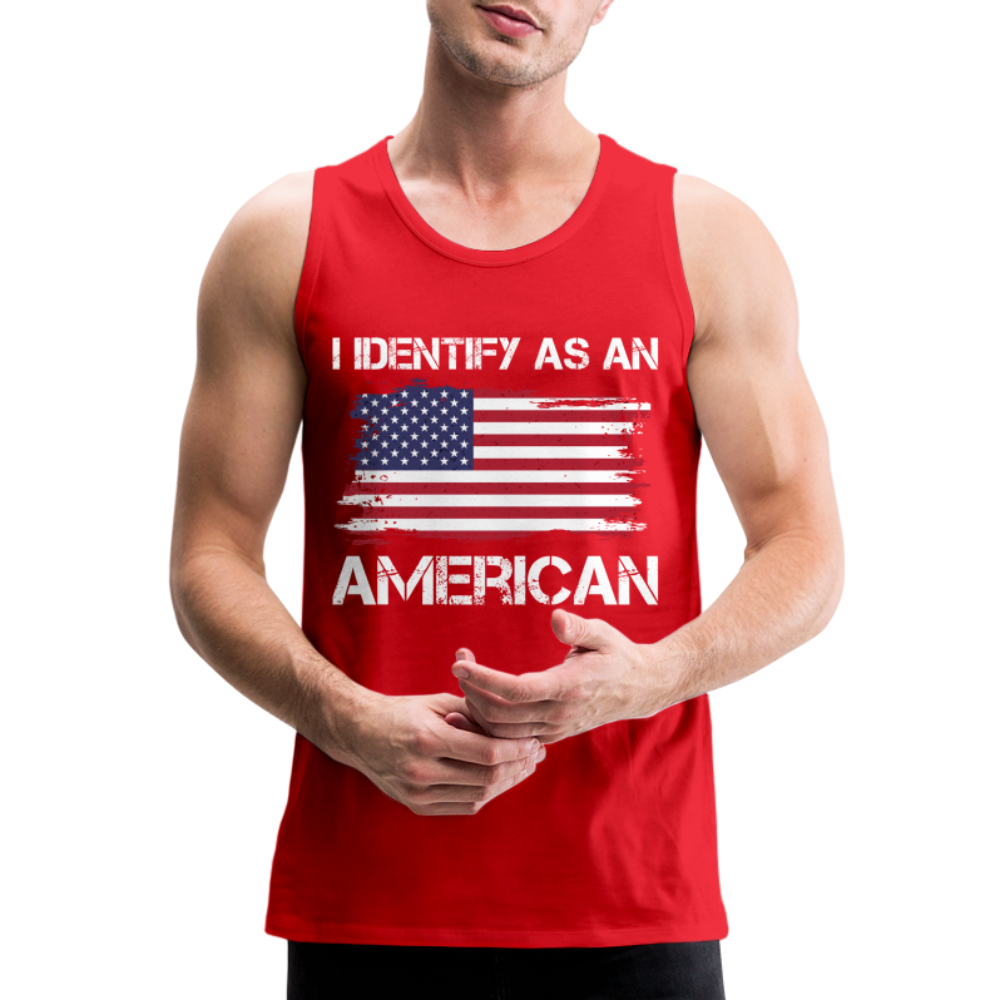 I Identify as an American Men’s Premium Tank Top - red