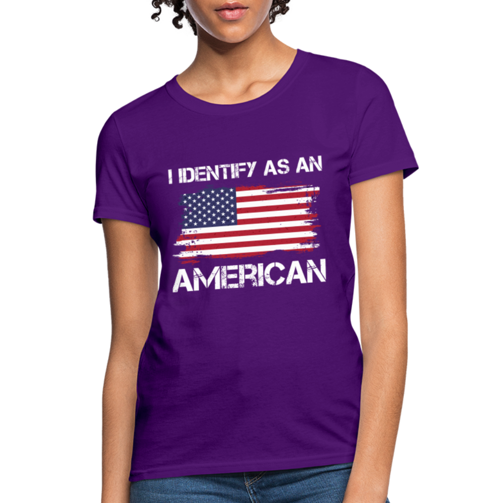 I Identify as an American Women's Contoured T-Shirt - purple