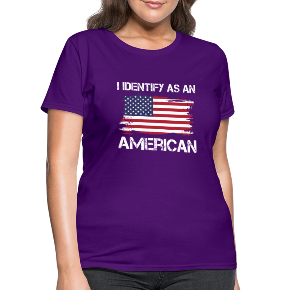 I Identify as an American Women's Contoured T-Shirt - purple