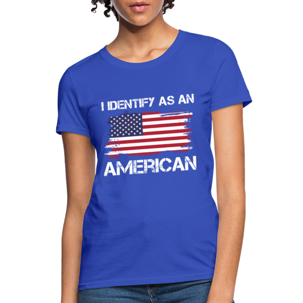 I Identify as an American Women's Contoured T-Shirt - royal blue