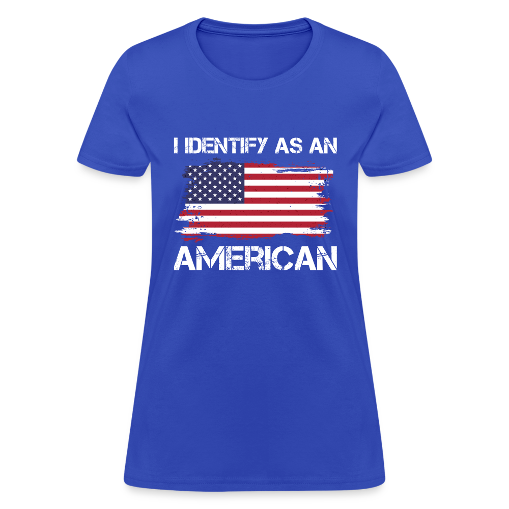 I Identify as an American Women's Contoured T-Shirt - royal blue