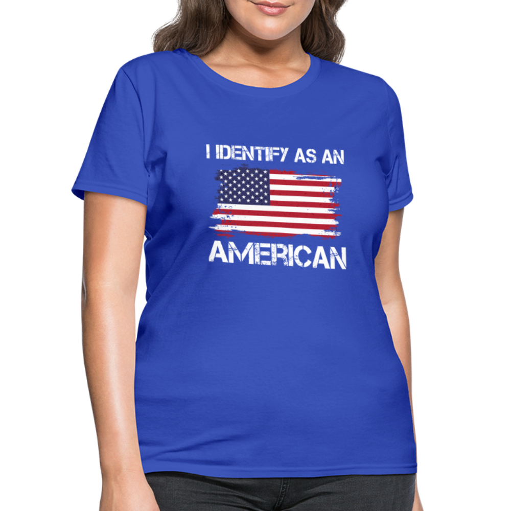 I Identify as an American Women's Contoured T-Shirt - royal blue