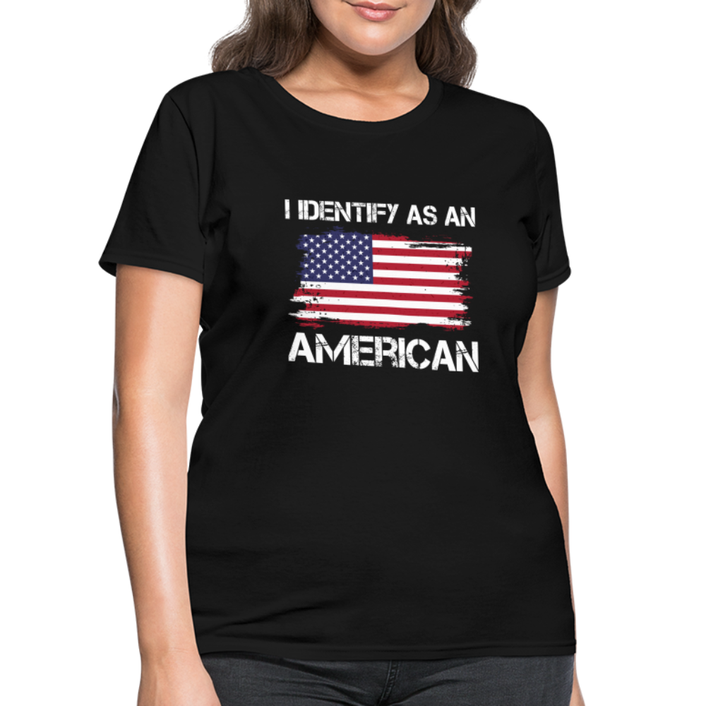 I Identify as an American Women's Contoured T-Shirt - black