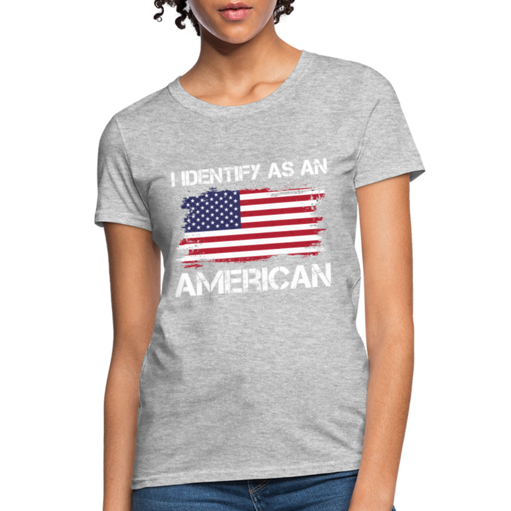 I Identify as an American Women's Contoured T-Shirt - heather gray