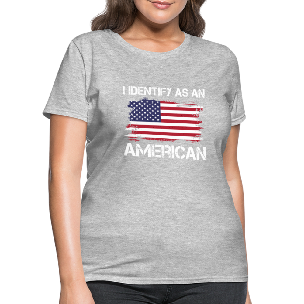 I Identify as an American Women's Contoured T-Shirt - heather gray