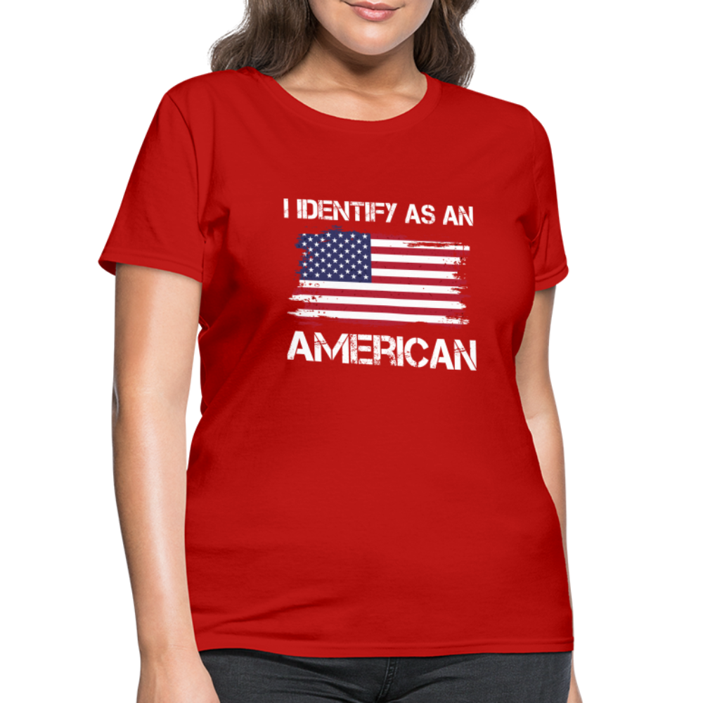 I Identify as an American Women's Contoured T-Shirt - red