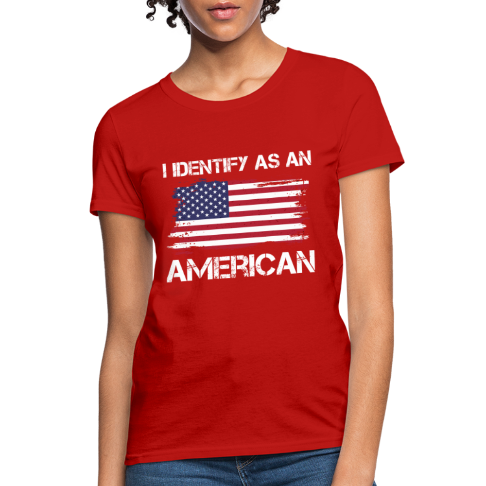 I Identify as an American Women's Contoured T-Shirt - red