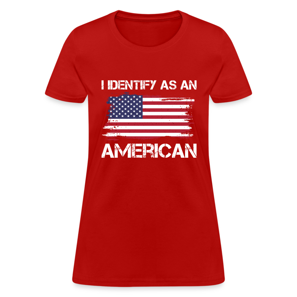 I Identify as an American Women's Contoured T-Shirt - red