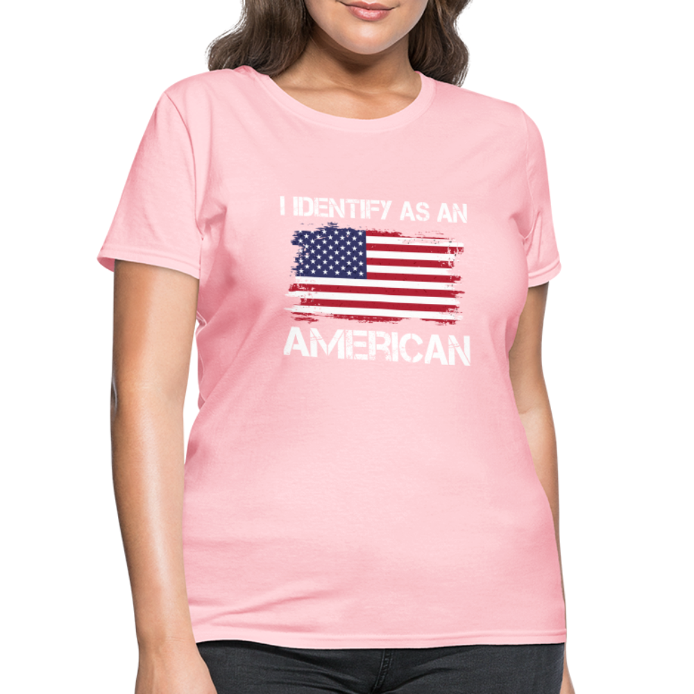 I Identify as an American Women's Contoured T-Shirt - pink