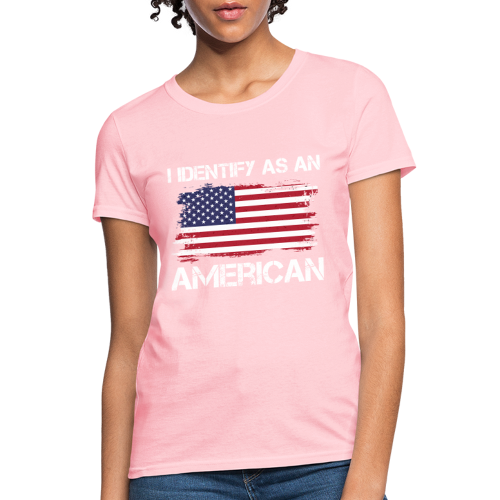 I Identify as an American Women's Contoured T-Shirt - pink