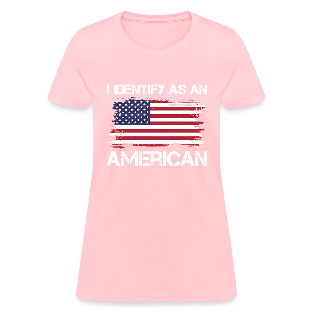 I Identify as an American Women's Contoured T-Shirt - pink